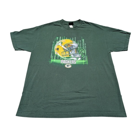 NFL Team Apparel Other - NFL‎ Team Apparel T-Shirt Mens XL Green Packers Helmet VTG Matrix Football Tee